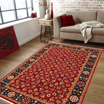 handmade Transitional Kafkaz Chobi Ziegler Red Blue Hand Knotted RECTANGLE 100% WOOL area rug 6 x 9